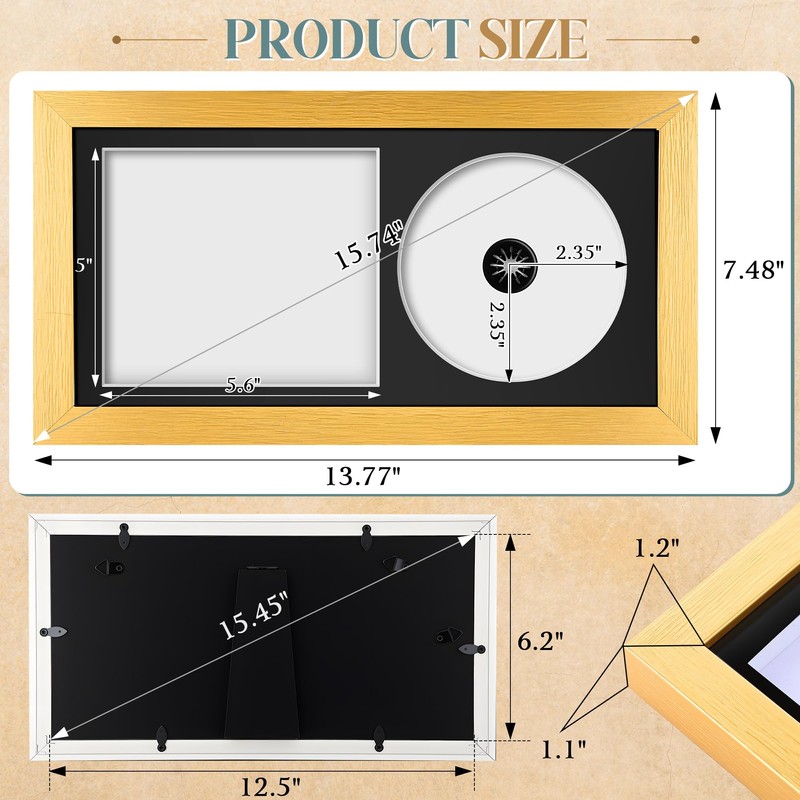 Dunkive 1 Pc 13.7" x 7.5" CD Frame Display Case