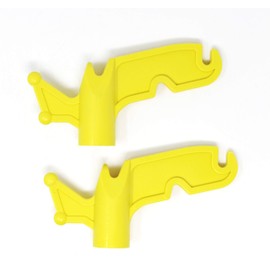 JSP Manufacturing Multi-Purpose Plastic Utility Hook Screw On Pole Attachment (Pole NOT Included) - Hang Christmas Lights, Bird feeders, Sting Lights, Ropes, Boat Lines (2, Yellow)