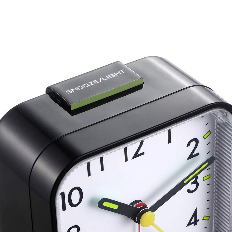 Silent Alarm Clocks Bedside Non Ticking Battery Powered Table Clocks