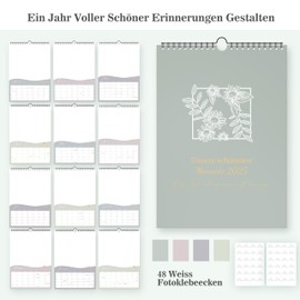 DIY Craft Calendar 2025 to Design Yourself, DIN A4, Photo Calendar 2025, DIY Wall Calendar 2025, Annual Calendar with Monthly Overview, Ideal Modern Calendar for DIY, Crafts & Gifting