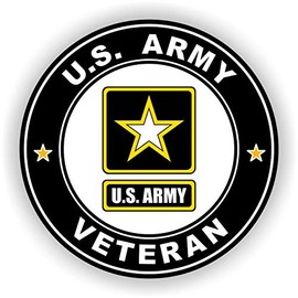 Military Vet Shop U.S. Army Veteran Window Bumper Sticker Decal 3.8"