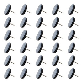 HAKZEON 30 PCS 25mm Furniture Sliders, Furniture Glides with Nail, Nail on Furniture Chair Glider Pads for Easy Moving on Carpet, Tile, Hardwood Floor, Grayish Blue
