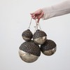 Creative Co-Op Large Round Mercury Glass Ball Ornament with Stars,