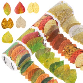 Whaline Fall Leaves Washi Tape, 4 Roll 200Pieces Assorted Autumn Maple Leaves Washi Tape Stickers Colorful Leaves Decorative Adhesive Masking Tape for Scrapbook Journaling DIY Art Crafts Supplies