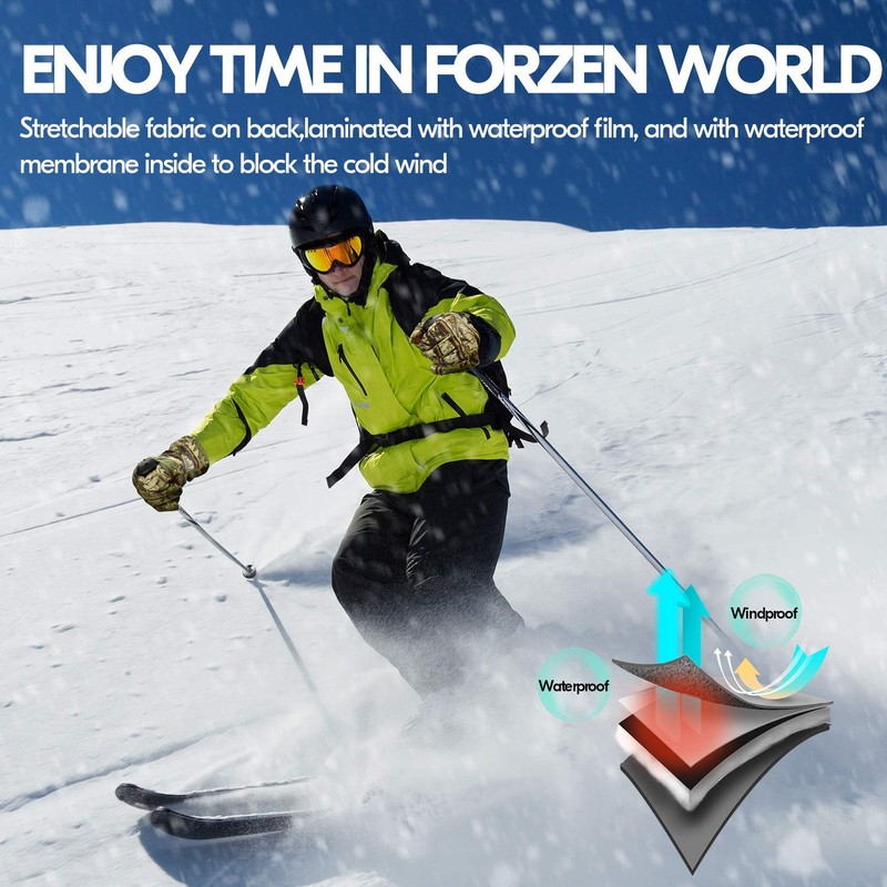 Vgo... Thermal Waterproof Gloves, Winter Gloves for Skiing Snowboard Freezer