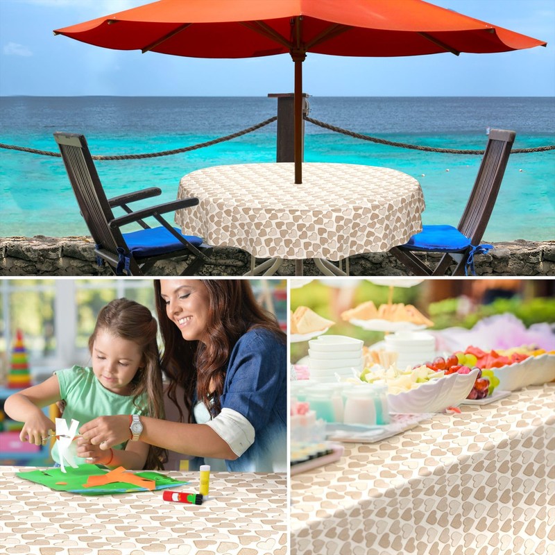 ANRO Oilcloth Tablecloth, Washable, Oilcloth, Garden Tablecloth, Outdoor, Indoor, Oval,