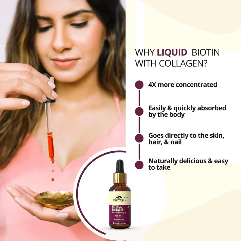 India Biotina Líquida Y Colágeno Crecimiento Cabello