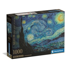 Clementoni Puzzle Collection - Museum The Starry Night Van Gogh 1000 Pieces, Compact Box - Puzzle for Adults 14-99 Years, Gift for Men and Women, Made in Italy, 37065