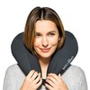 Yogibo Neck Pillow, X Logo, Polyester, Travel, Navy Blue