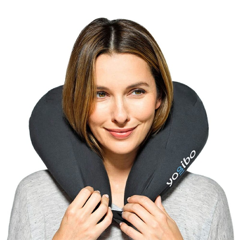Yogibo Neck Pillow, X Logo, Polyester, Travel, Navy Blue