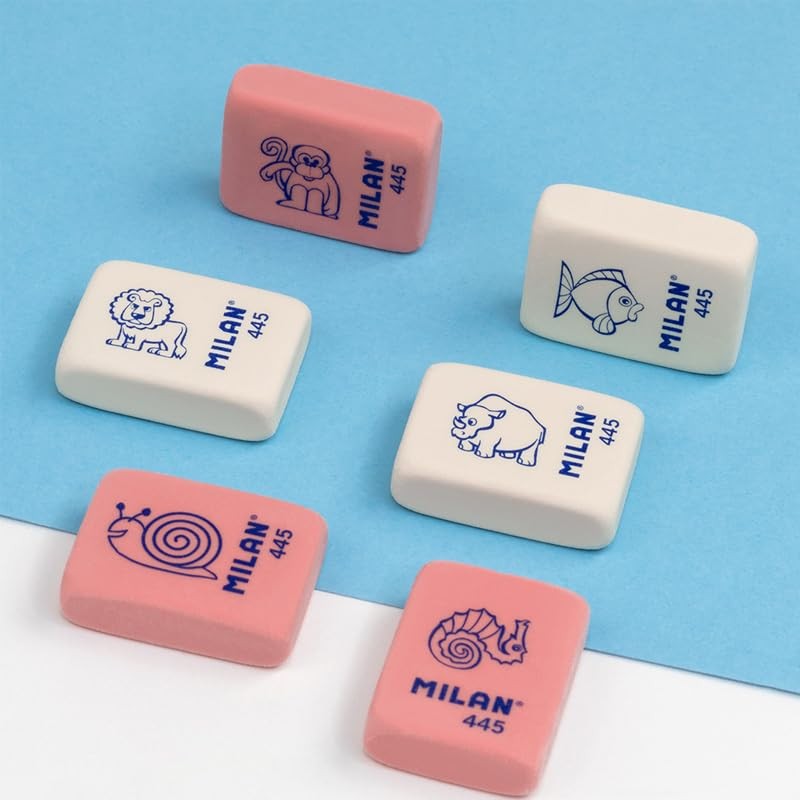 Milan BMM9222 - Pack of 5 rubber flexible rubber erasers,