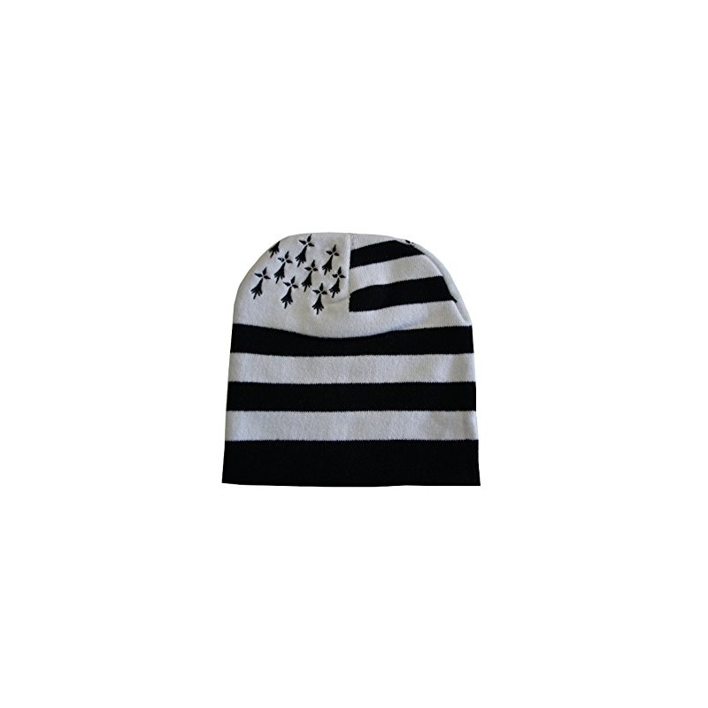 Knitted Breton Flag (Gwen Ha Du) Beanie Hat