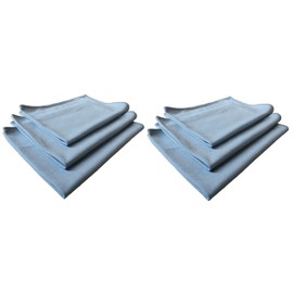 Real Clean 16x16 Blue Microfiber Window Glass Cleaning Towels (Pack of 6)