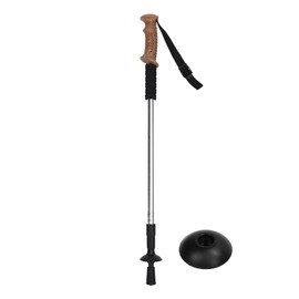 Walking Stick 3 Section Super Light High Strength Anti Slip Ergonomic Telescopic Hiking Pole for Mountain Climbing Silver