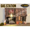 PTF DESIGNS O Scale GAS STATION Building Flat w/LED -