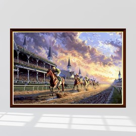 Horse Racing Jigsaw Puzzle 1000 Pieces for Adults – Equestrian Puzzle Gift for Horse Lovers – 1000pc Horizontal Puzzle (50x70cm / 19.685"x27.559")