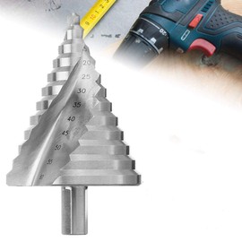 6-60mm Step Drill Bit, 12.5mm/0.5” Shank 4241 HSS Spiral Groove Drill Bit for Wood, Plastic, Sheet Metal