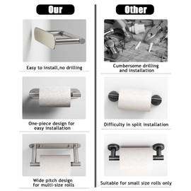 Sankecao Toilet Paper Holder - Bathroom Toilet Paper Holder Adhesive or Screw Wall Mounted Swivel Snap Lock Design Fits Anywhere Stainless Steel Bathroom Tissue Roll Holder