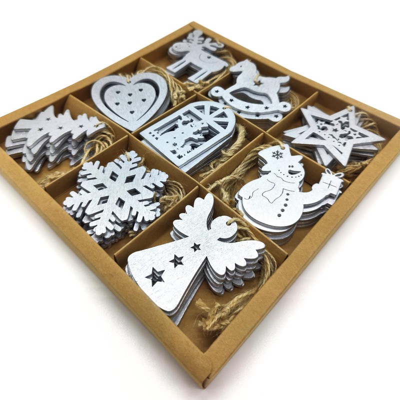 DARO DEKO Wooden Decorative Hanging 6 x 7 cm Mix
