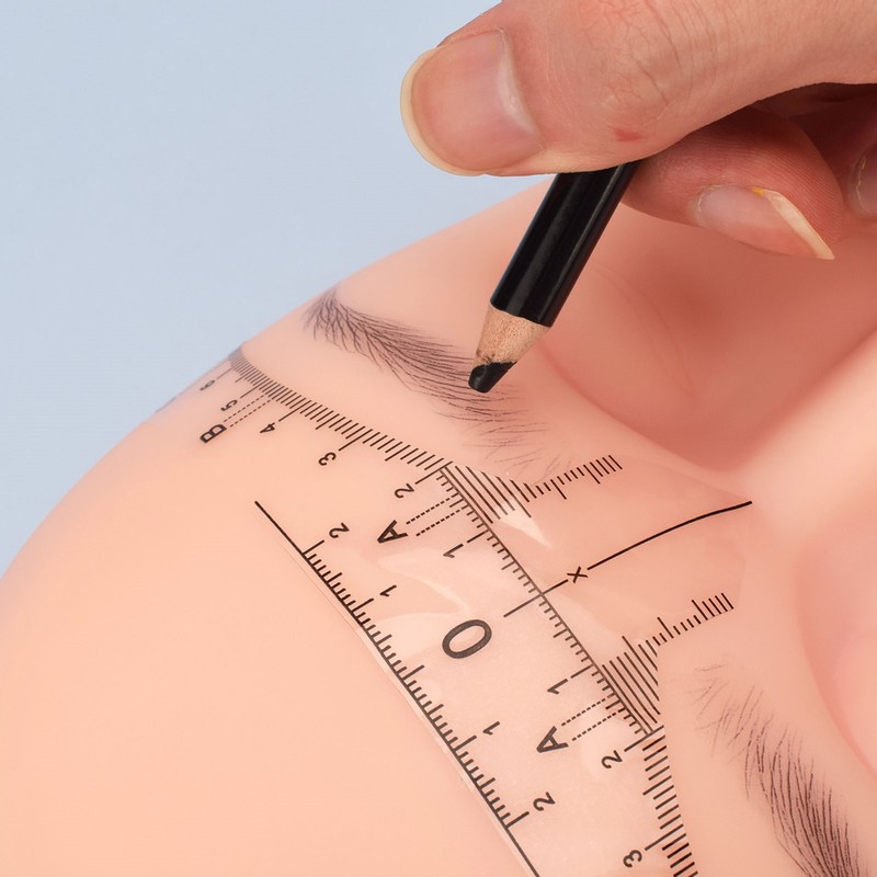 100PCS Eyebrow Ruler Stencils Disposable PVC Clear Scale Brow Microblading