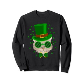 St Patricks Day Funny Cat My Lucky Charm Women's Girls Men Sweatshirt