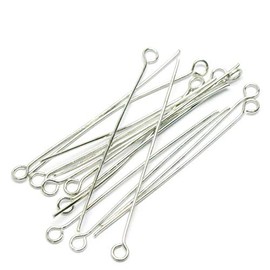 Pack of 500 Silver Rivet Pins with Eyelet 30 mm x 0.7 mm Silver-Plated Head Pins 3 cm Pearl Pins Silver Prism Pins