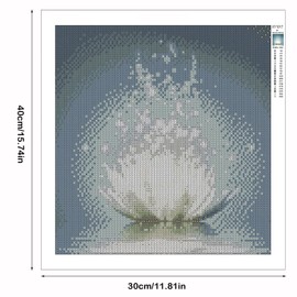 DIY 5D Diamond Painting Kits, 30x40cm 5D White Lotus Arts and Crafts Cross Stitch Rhinestone Kit, Full Diamond Skull Rhinestone Embroidery Diamond Art Kits for Home Wall Decor