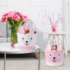 Zopeal 2 Pcs Pink Easter Baskets Woven Rope Bunny Gifts