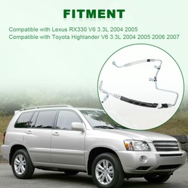 QCESEV Power Steering Pressure Hose Line Assembly Compatible with 2004 2005 Lexus RX330, Toyota Highlander V6 3.3L 2004 2005 2006 2007 Replacement for 3402350 4441048141