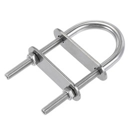 sourcing map Round U-Bolt 1.1"(28mm) Fit Rod Size 80mm Length 304 Stainless Steel M5 with Nuts, Plates 4 Sets