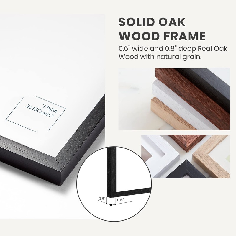 Opposite Wall - 50x70 cm - Black Solid Oak Wood