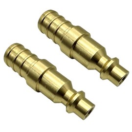 GRIDTECH (2 Pack) Brass 1/2” PEX to Air Plug Connector I/M Style Industrial Fitting, Adapter Air Compressor Quick Connect, Rust and Corrosion Resistant (1/2" PEX X Air Plug, 2, Count)