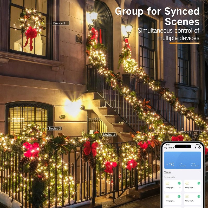 Odeetronic Smart Christmas Tree Lights, 98 Ft 300 LED Color