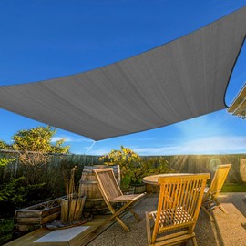 Artpuch 9'X15' Dark Grey Rectangle Sun Shade Sail HDPE 95% UV Block Outdoor Shade Cloth for Patio, Windproof & Breathable for Garden Backyard Pool (We Make Custom Size)