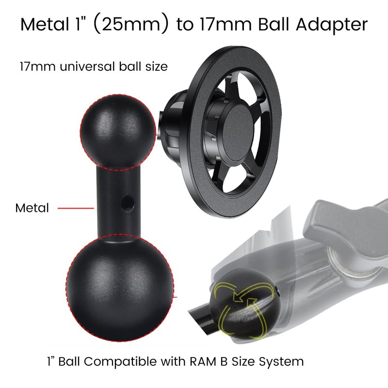 KRAJEWS Magnetic Cell Phone Holder Base with 1" Ball for