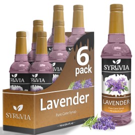 Lavender Syrup by Syruvia 6-Pack, 25.4 fl oz, Wholesale Coffee Syrup Shops, Cafes, Baristas, Bistros, & Beverage Bars, Bulk Kosher & Gluten-Free