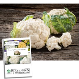Snowball Self-Blanching Cauliflower Seeds for Planting, 1000+ Heirloom Seeds Per Packet, (Isla's Garden Seeds), Non GMO Seeds, Botanical Name: Brassica oleracea VAR. botrytis, Great Home Garden Gift