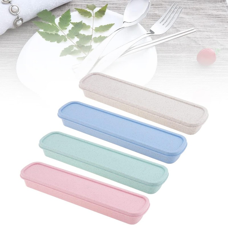 OriGlam 1pcs Portable Flatware Box Travel Tableware Storage Case Box,