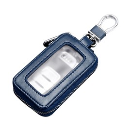 JNNJ Car Key Fob Key Case, Car Key Wallet with Key Ring Hook, Key Holder Bag Key Ring Wallet Zip (Blue)