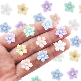100 Pieces Tiny Flower for Dollhouse Miniatures Resin Things for Crafts Mini Flowers for Fairy Garden Micro Landscaping Decoration