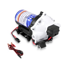 12V Pump, 5.5GPM Diaphragm Water Pump, 60Psi 1/2MNPT Connection,Self Priming Up to 10 Feet .Ideal for Sprayer and Pressure Washing (White)