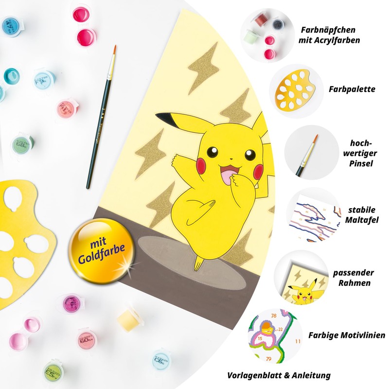 Ravensburger CreArt 20084 Pikachu Painting by Numbers Pokémon for Children