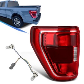 ZSBMP Tail Lights with Bulbs and Harnesses Compatible With 2021 2022 2023 Ford F150 XLT Tremor Halogen W/Blind Spot Rear Light (Left Driver Side)