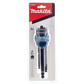 Makita B-65894 9 Piece Hex Key Wrench Set Black