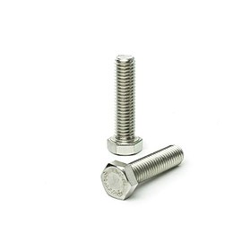 1/2"-13 x 2" Hex Head Tap Bolt, Stainless Steel 18-8, Full Thread, Bright Finish, Flat Point, Quantity 25 by Bridge Fasteners