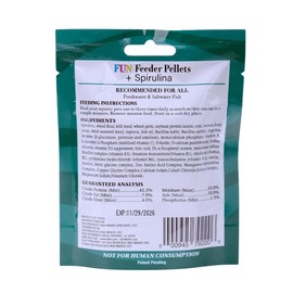 San Francisco Bay Brand Fish Food 0.7 oz - Fun Feeder Sinking Fish Food Pellets for Tropical Fish, Goldfish Food with Spirulina - 0.6-0.9mm Micro Pellets for Freshwater & Saltwater Fish, 20g