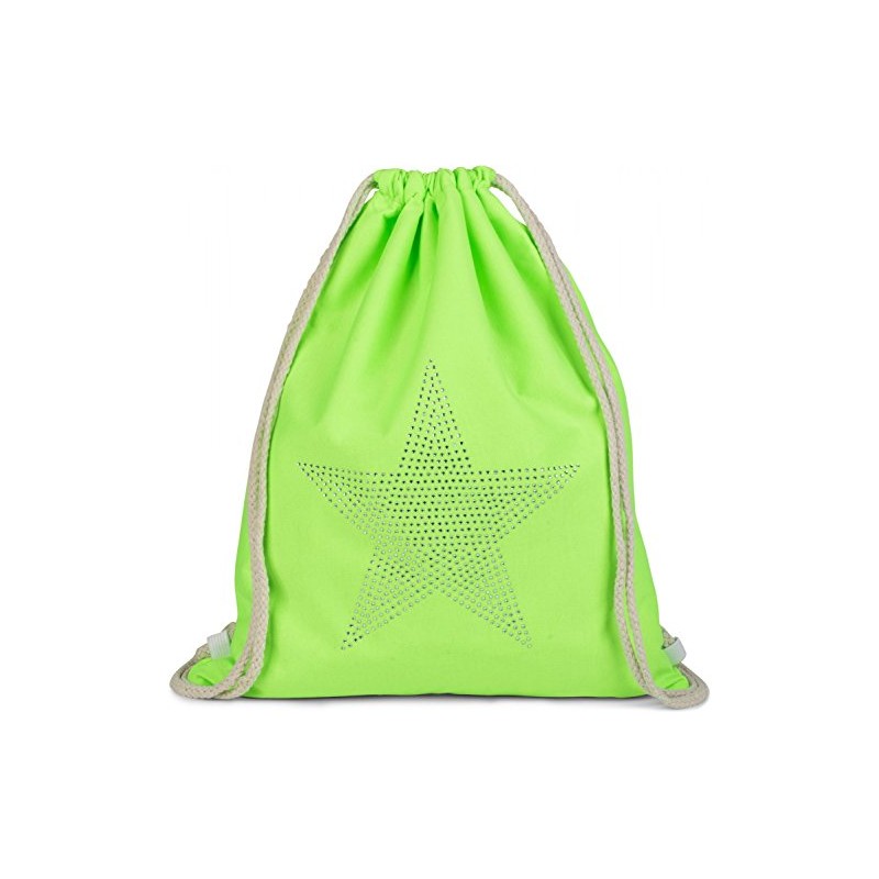 styleBREAKER Turnbeutel mit Strass Stern Applikation, Glitzerstein Rucksack, Beutel, Unisex