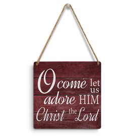 Christmas Decorations Christian Home Decor Religious Gifts for Women Men Wall Art Farmhouse Wall Hanging Decor Wood Sign for Holiday Living Room Winter Church Bedroom Front Door Porch Decor