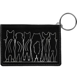 Cat Tails Laser Engraved Leatherette Keychain Wallet