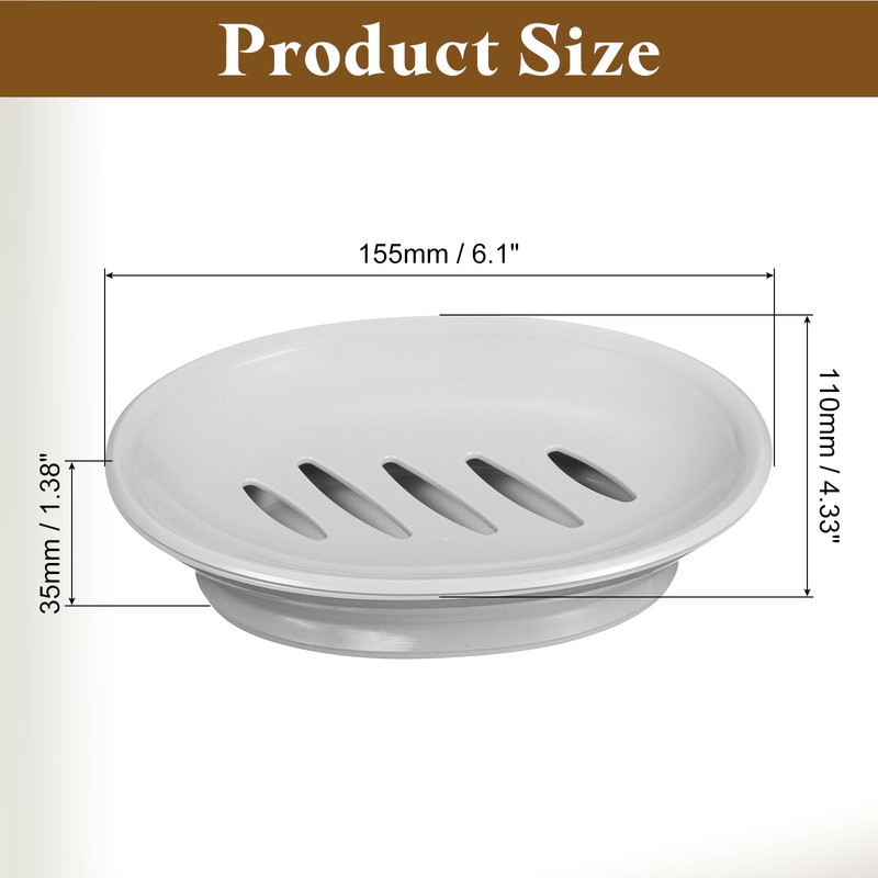 sourcing map Soap Container, 1Pcs 15.5x11cm Plastic Soap Dish with